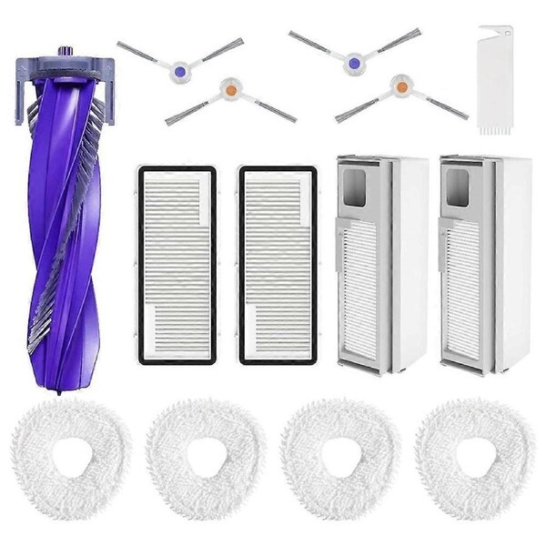 For Freo X Ultra Robot Cleaner Vacuum,R,1 Main Brush,2 Hepa Filter,2 Dust Bags,4 Mop Pads,4 Side Brushes