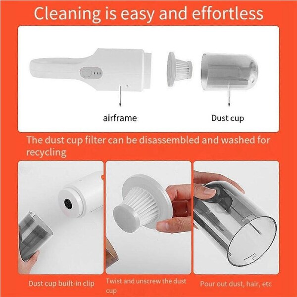 Automobile Black Cordless Household High-Power Vacuum Cleaner Handheld Portable Vacuum Cleaner Dog Hair Vacuum Cleaner