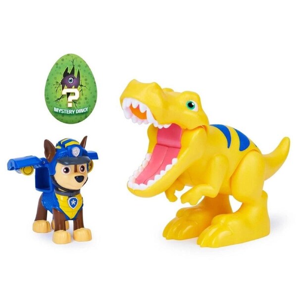 PAW Patrol Dino Rescue Chase Hero Pup with T-Rex & Surprise Dinosaur Toy Set 3+