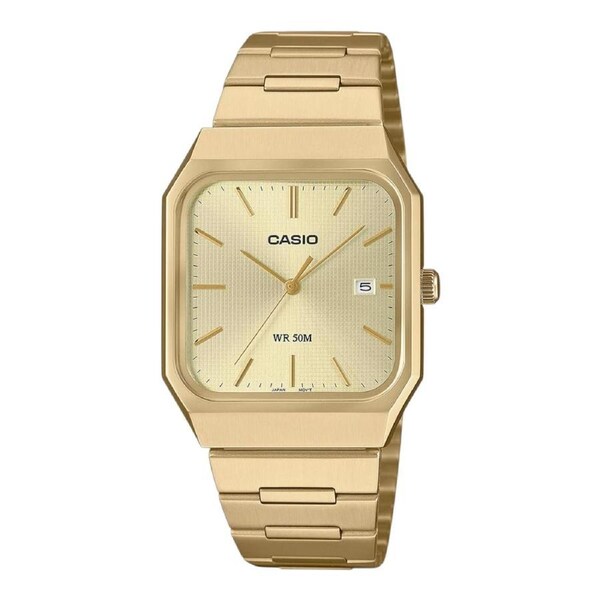 Casio MTP-B185G-9AV Mens Quartz Watch Gold Stainless Steel Date 50M