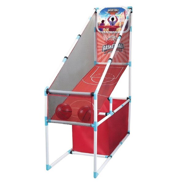 Kids Arcade Basketball Hoop Game Set Indoor Outdoor Sports Play Child Learning Toy Single Shot Basket Ball Competition Electronic Scoring Timer Lights