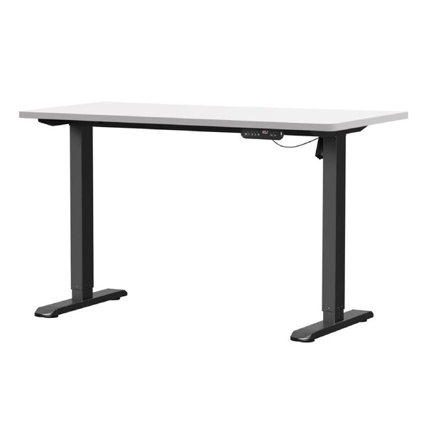 Oikiture 120CM Electric Standing Desk Single Motor Frame with Tabletop 3 Colour Black Frame/120cm White Tabeltop