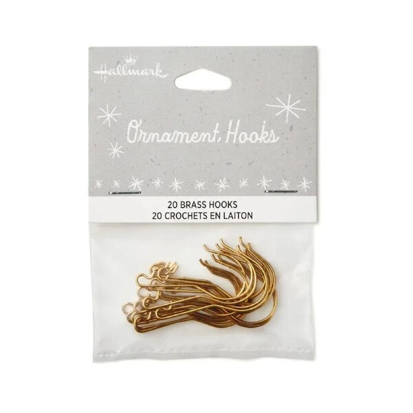 2025 Hallmark Keepsake Ornament - Brass Ornament Hooks (Set of 20)