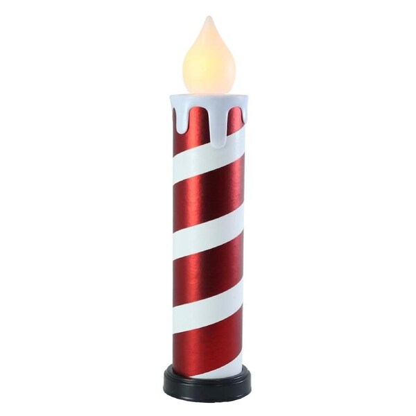 LED Candle Red & White 58cm