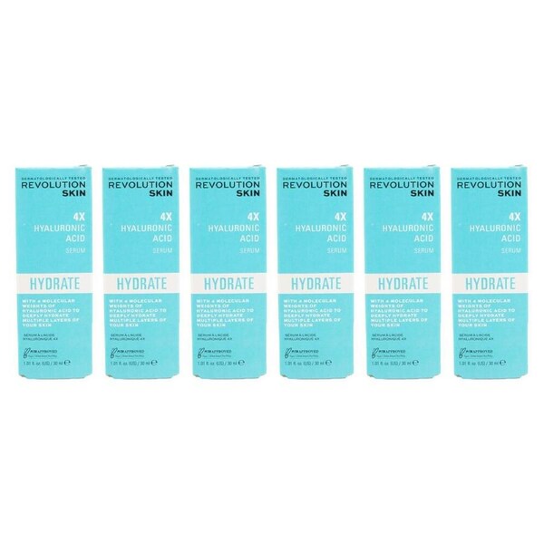 6PK Revolution 4X Hyaluronic Acid Hydrating Serum Moisture Skin Care 30ml
