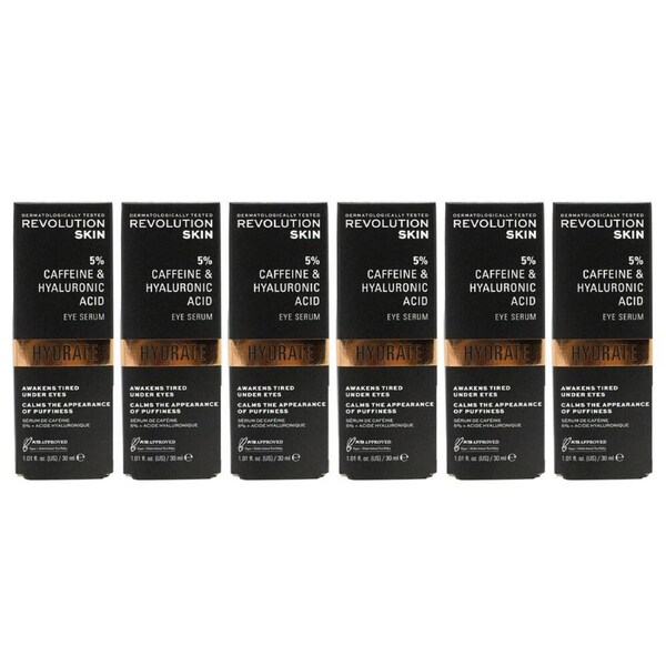 6PK Revolution Skin Eye Serum 5% Caffeine & Hyaluronic Acid Hydrate Care 30ml