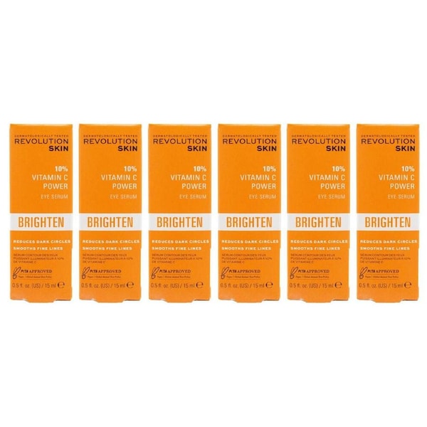 6PK Revolution Skin Eye Serum Vitamin C Power Brighten Face Care 15ml