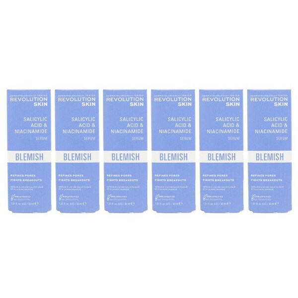 6PK Revolution Skin Serum Salicylic Acid & Niacinamide Blemish Face Care 30ml