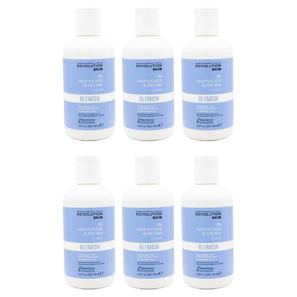 6PK Revolution Skin Blemish Facial Cleanser Wash For Acne Prone Face Care 150ml