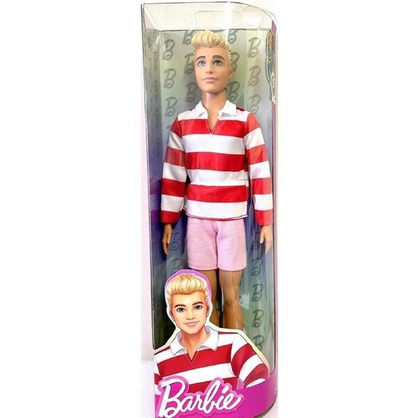 Barbie Fashionistas Ken Doll #241 in Red Striped Top And Pink Shorts With White Sneakers, Blonde