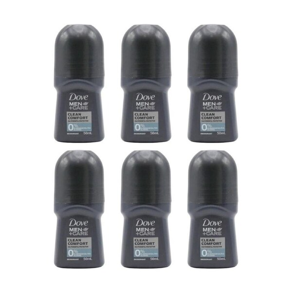 6PK Dove Men+Care Clean Comfort Roll On Deodorant 24H Protection 50ml