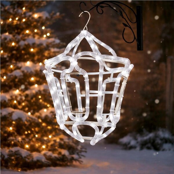 3D Christmas Hanging Lantern Rope Light Silhouette