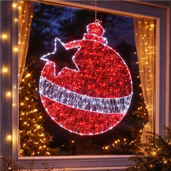 Outdoor Micr-LED Christmas Bauble Silhouette