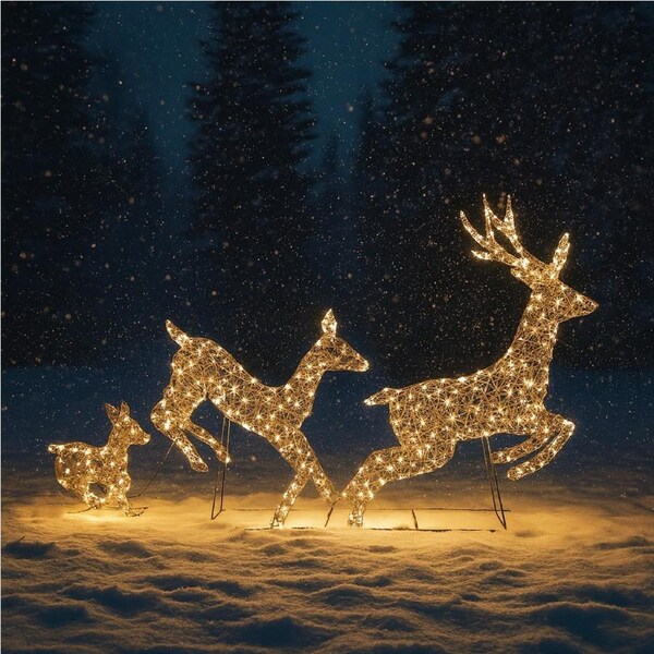LED Reindeer Family Trio
