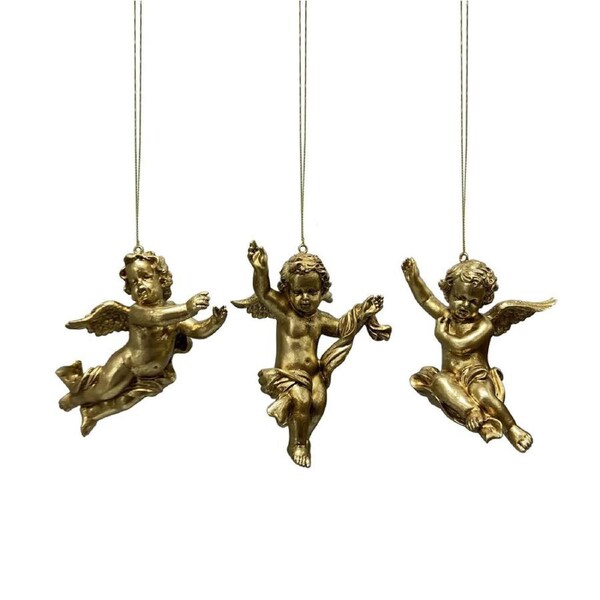 Gold Cherub 3 Asst 16cm