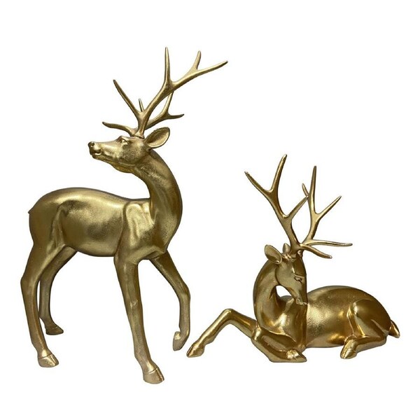 Metallic Gold Reindeer 2 Asst 49cm