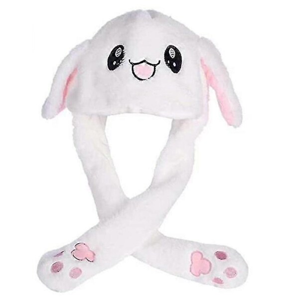 Rabbit Hat Ear Moving Jumping Hat Funny Bunny Plush Hat Cap party toy ...