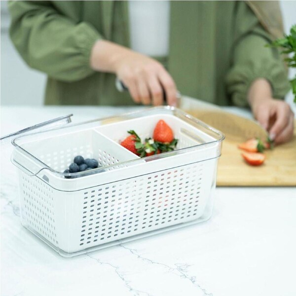 Double Fridge Organiser with Removable Baskets