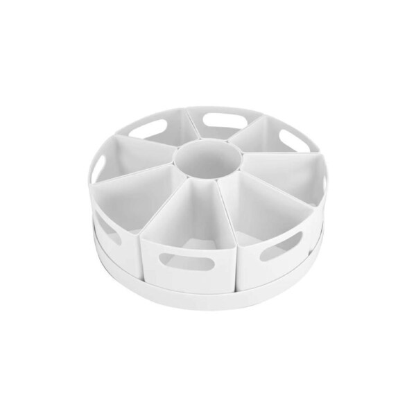 10-Piece Rotating Desk Organiser White