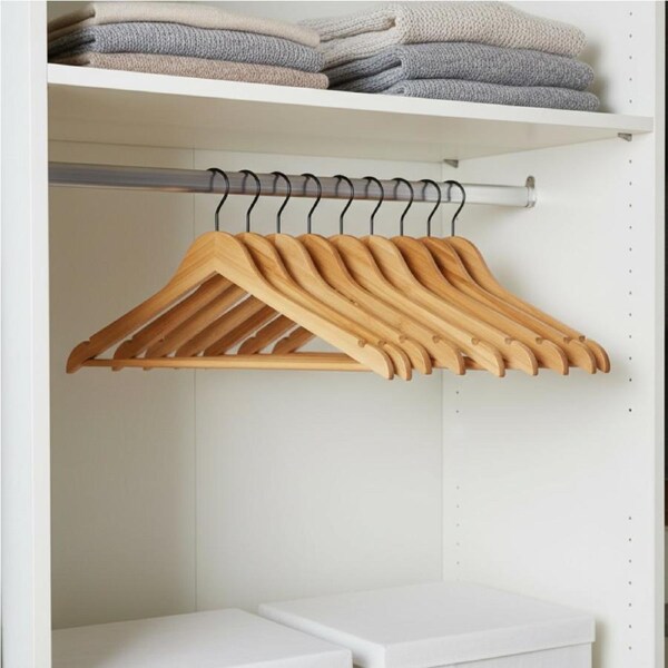 Bamboo Coat Hangers 4 Pack – Black Matte Hook