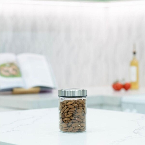 Glass Storage Jar – 550ml with Clear Stainless Lid
