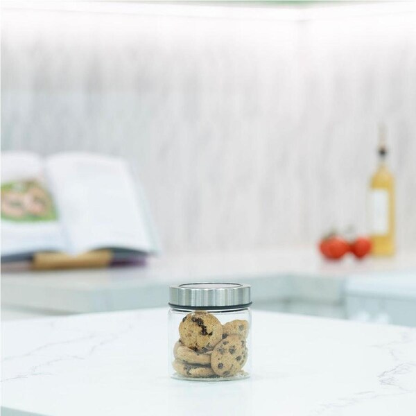 Glass Storage Jar – 400ml with Clear Stainless Lid