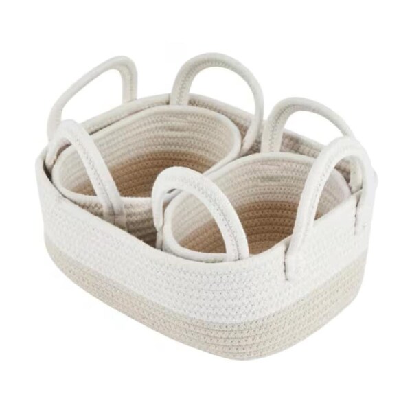Beige storage baskets - 3 Pack