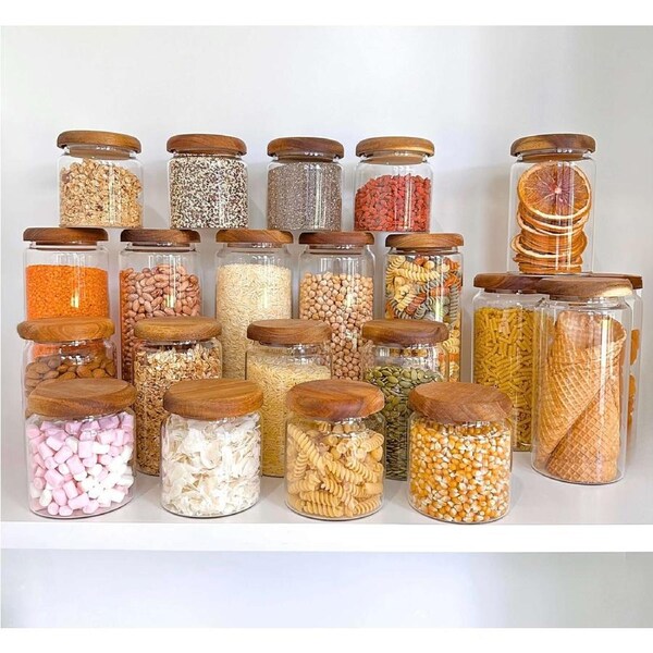 Acacia Glass Jar Deluxe Pantry – 21 Pack