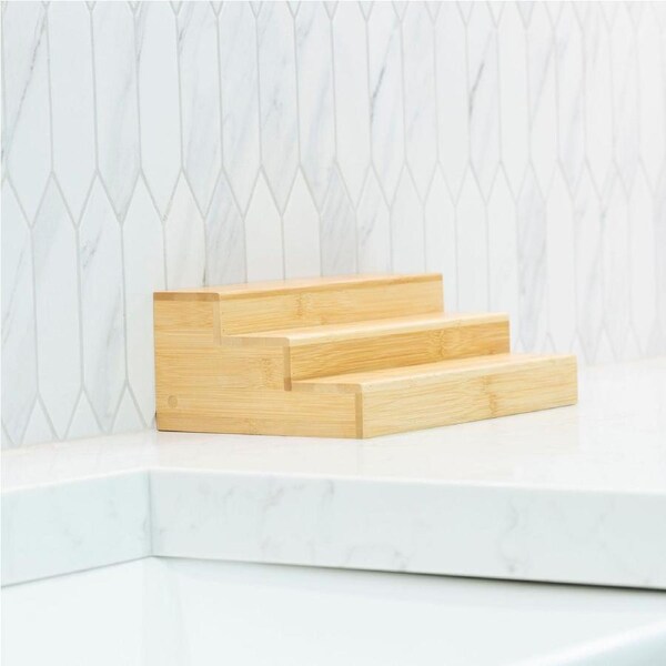 Large Bamboo Shelf – 3-Tier Organiser for Jars & More