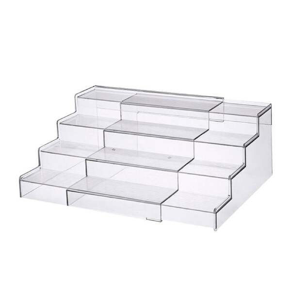 Expandable 4-Tier Clear Spice Rack Organiser