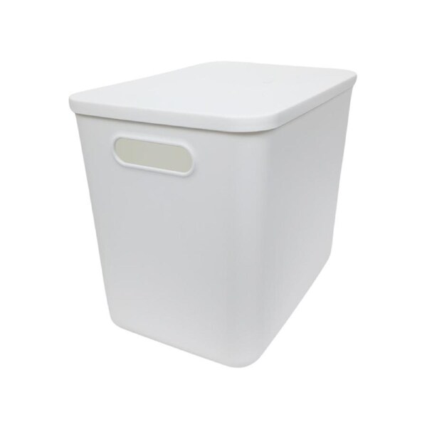 Large White Storage Tub with Lid