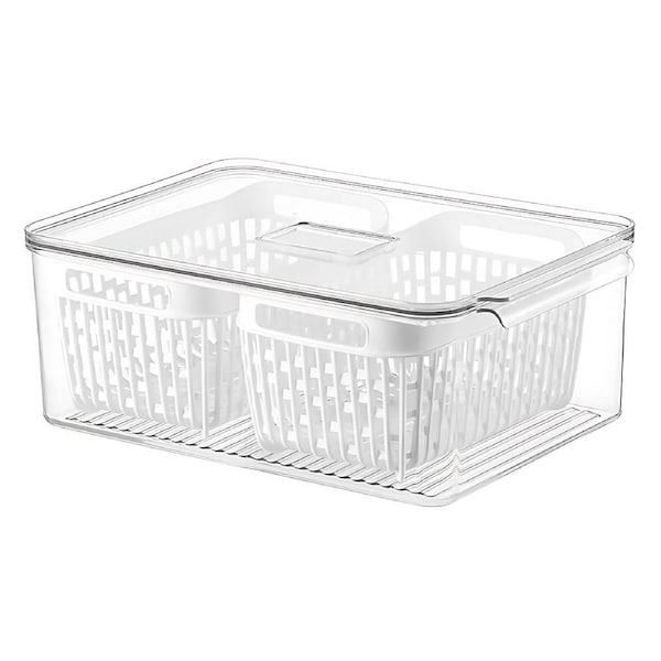 Fridge Storage Container with Double Basket