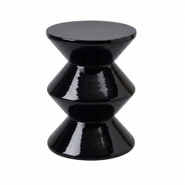 Hourglass Stool - Retro Low Stool Black