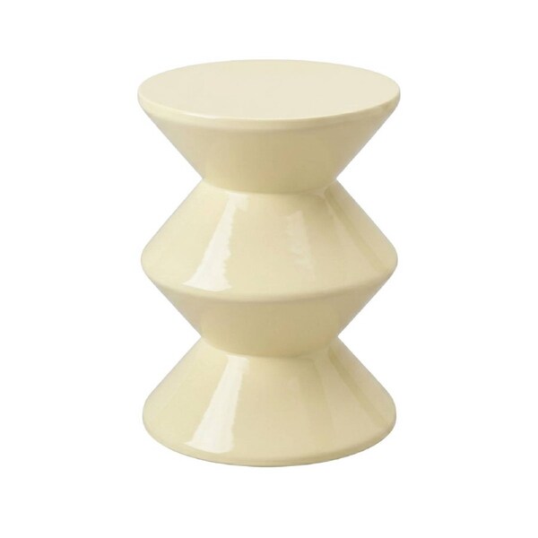 Hourglass Stool Ivory - Retro Low Stool