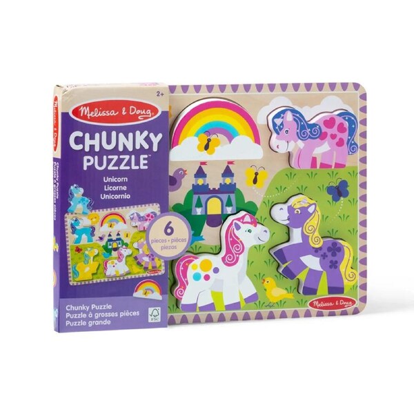 Melissa & Doug Unicorns Chunky Puzzle
