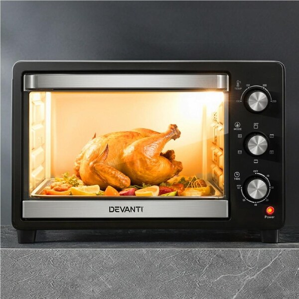Devanti 30L Convection Oven Electric Fryer Ovens 1600W