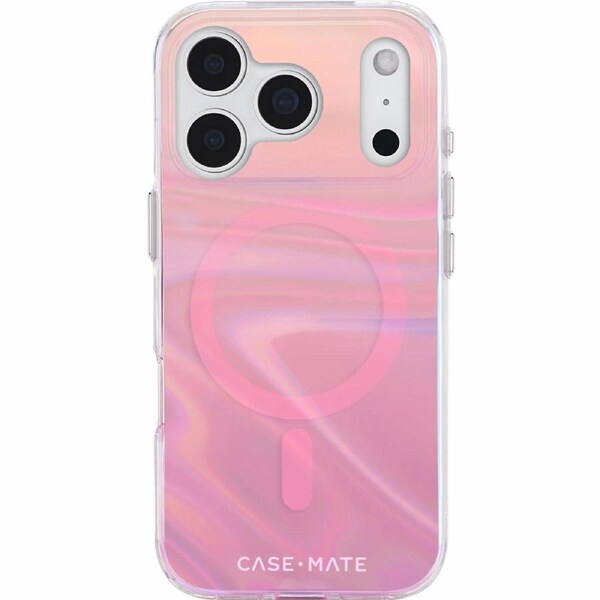 Case-Mate iPhone 17 Pro Peach Bubble MagSafe Case Iridescent