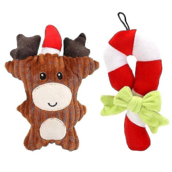 JOYBUY Christmas Plush Dog Toy Set - Chew Toys for Small Medium Pets
