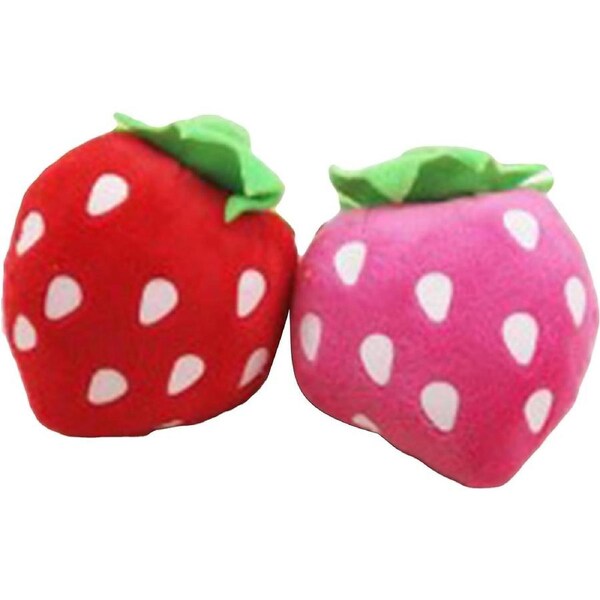 JOYBUY Strawberry Dog Plush Toy - Bite-Resistant Squeaky Chew Toy