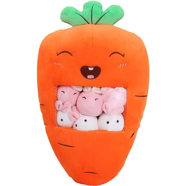 JOYBUY Carrot Plush Throw Pillow - Removable Stuffed Toy Gift for Kids