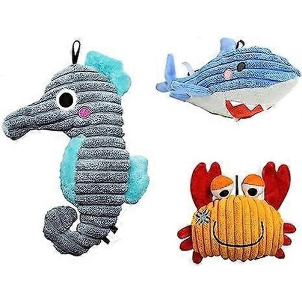 JOYBUY 3pcs Squeaky Puppy Plush Dog Toys - Small Breed Soft Chew Set