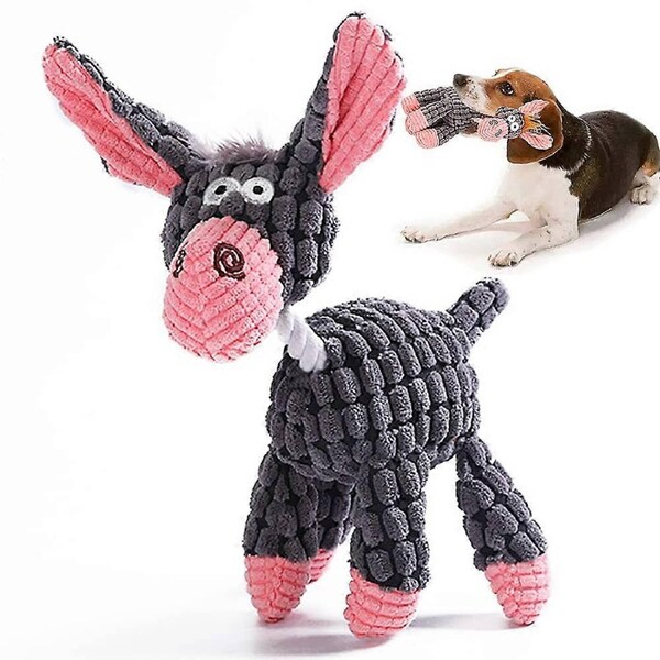 JOYBUY Donkey Squeaky Plush Dog Toy - Soft Puppy Chew Toy for Small Dogs