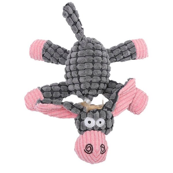 JOYBUY Cartoon Brown Squeaky Plush Dog Chew Toys - For Small Dogs