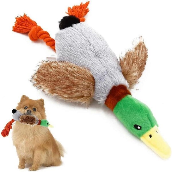 JOYBUY Plush Duck Dog Toy - No Stuffing Squeaky Chew Toy for Small Dogs