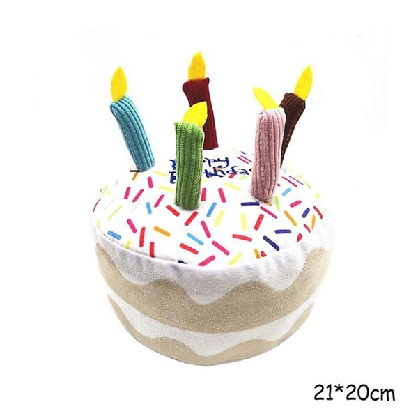 JOYBUY Plush Birthday Cake Dog Toy - Multicolor Squeaky Toy for Celebration