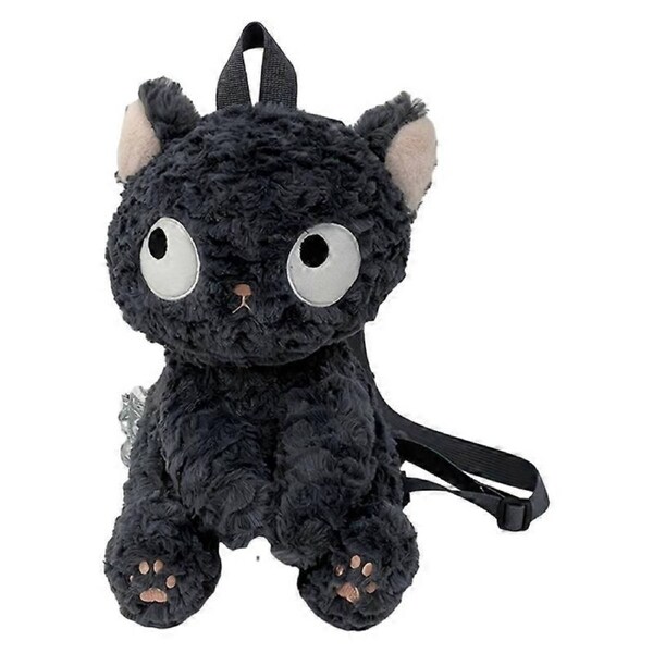 JOYBUY Black Cat Plush Backpack - Girl Heart Ragdoll Plush Bag Gift