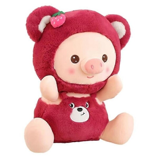 JOYBUY Strawberry Pig Pillow - Cartoon Pink Pig Plush Toy for Children