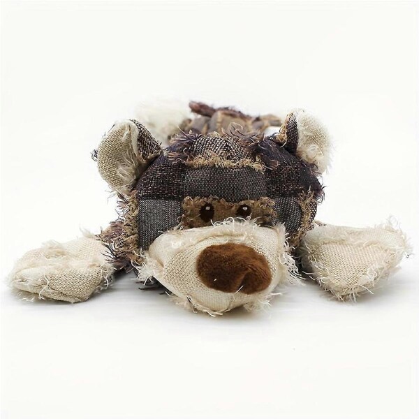 JOYBUY Beggar Bear Dog Toy - Small Leather Shell Pet Plush Chew Toy