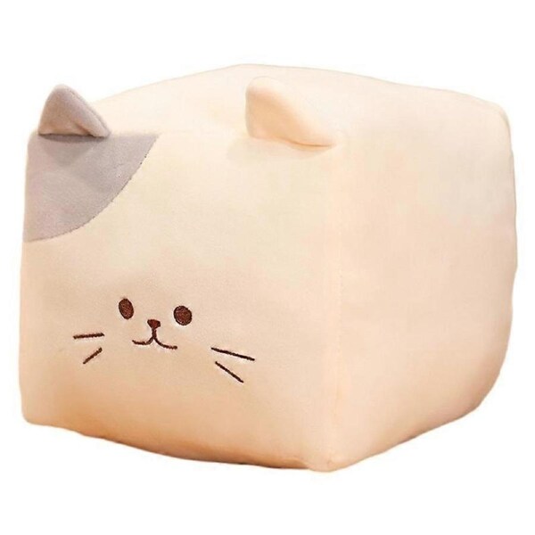 JOYBUY Square Cat Plush Pillow - Soft Black Cat Cushion Ragdoll Toy