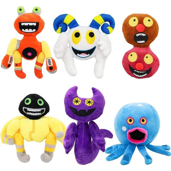 JOYBUY 6pcs My Singing Monsters Wubbox Plush Set - Soft Toys for Fans